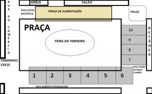 parte externa onde ser+í realizada feira