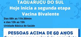 Taquaruçu do Sul começa a vacinar idosos a partir de 60 anos com imunizante bivalente